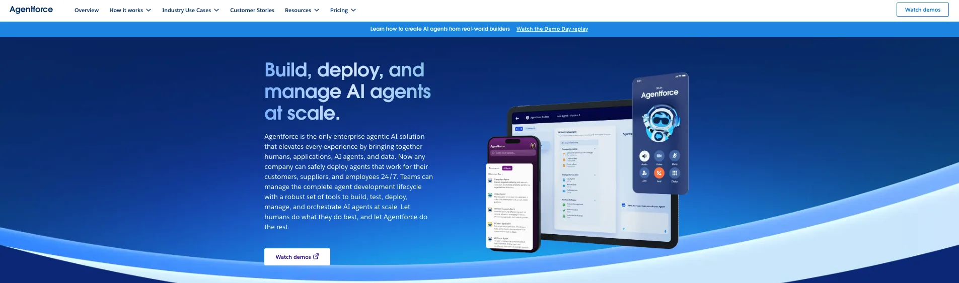 Screenshot of Salesforce's service homepage