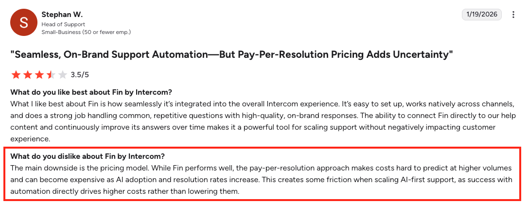 zendesk ai alternatives - fin ai pricing review